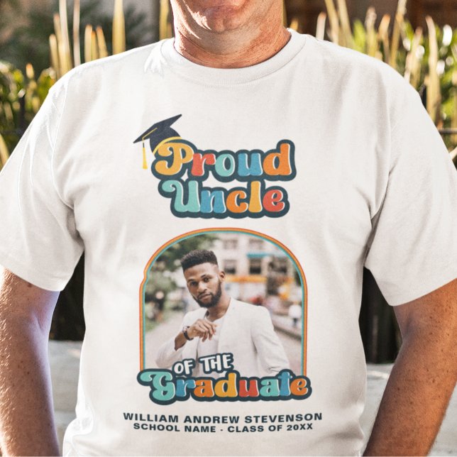 Camiseta Orgulloso tío del retro de foto de graduado (Subido por el creador)