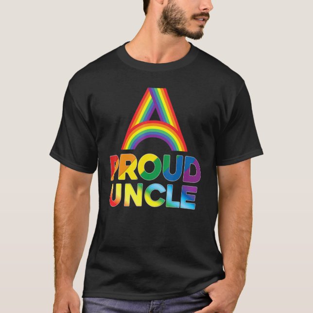 Camiseta Orgulloso tío Lgbt Orgullo Gay Lesbiana Arcoiris C (Anverso)