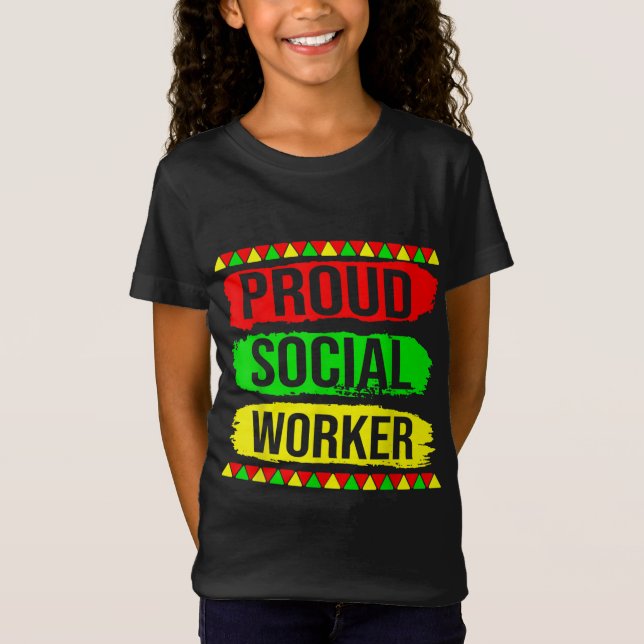 Camiseta Orgulloso trabajador social negro historia mes org (Anverso)