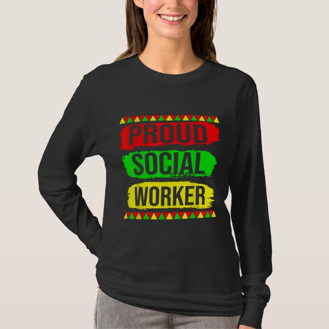 Camiseta Orgulloso trabajador social negro historia mes org (Anverso)
