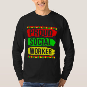 Camiseta Orgulloso trabajador social negro historia mes org