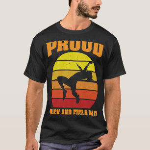 Camiseta Orgulloso Track And Field Dad Vintage Retro Sunset