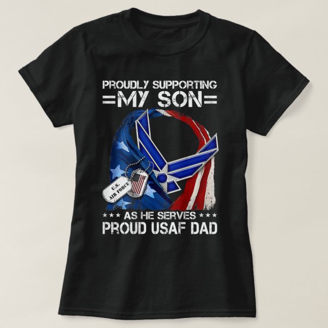 Camiseta Orgulloso USAF Patrocinado de la Fuerza Aérea de P (Diseño del anverso)