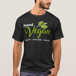Camiseta Orgulloso Vegan Clean Mind Body Soul Vegetarian