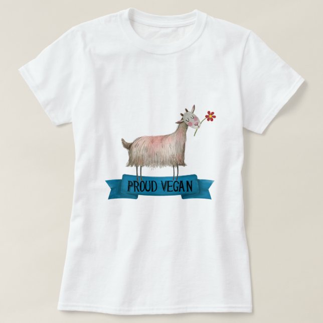 Camiseta Orgulloso Vegan Cute Goat con arte de Ilustracion  (Diseño del anverso)