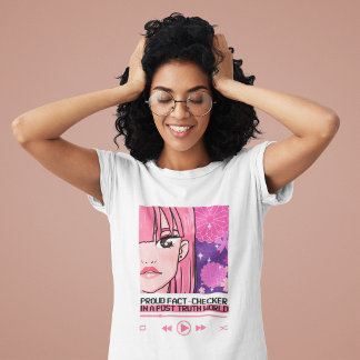 Camiseta Orgulloso verificador de hechos en un anime de mun