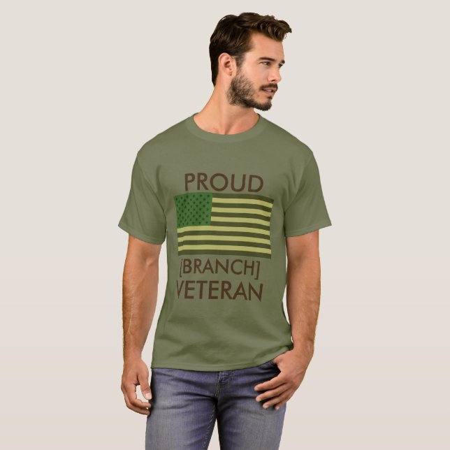 Camiseta Orgulloso veterano de [Rama] (Anverso completo)