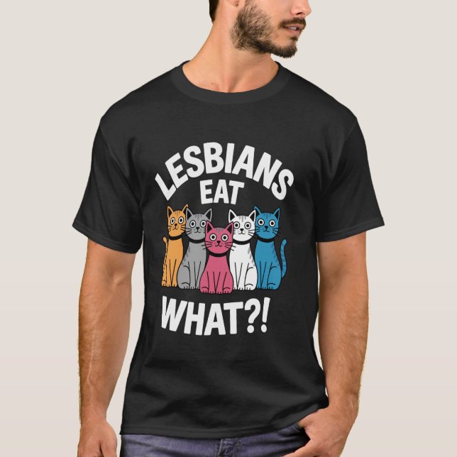 Camiseta Orgulloso y Sutil Gato Lesbiano Come Qué (Anverso)