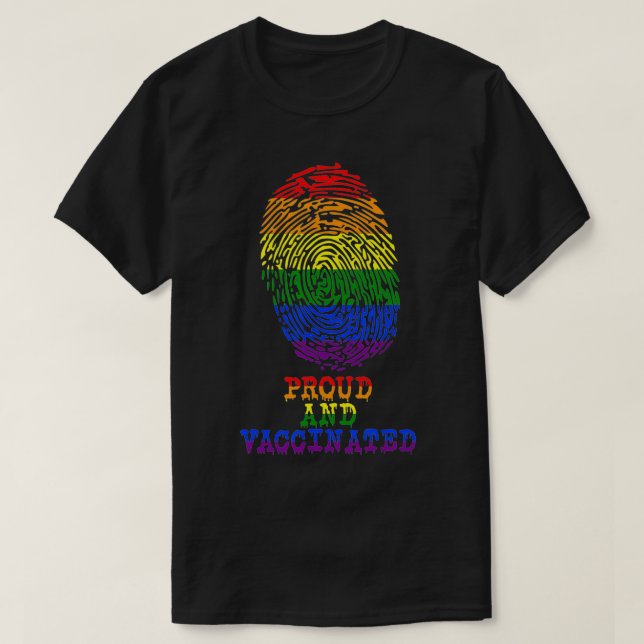 Camiseta Orgulloso y vacunado LGBT, alto a la homofobia Fel (Diseño del anverso)