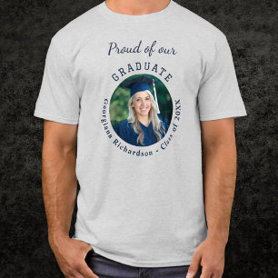 Camiseta Orgullosos de Nuestra Foto de Graduación en Azul M