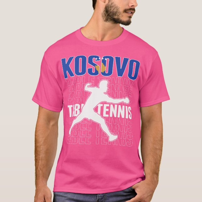 Camiseta Orgullosos Fans de Tenis de Mesa de Kosovo Bandera (Anverso)