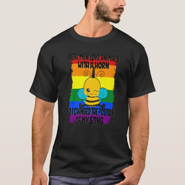 Camiseta Orgullosos hombres gay orgullo LGBTQ divertido api (Anverso)