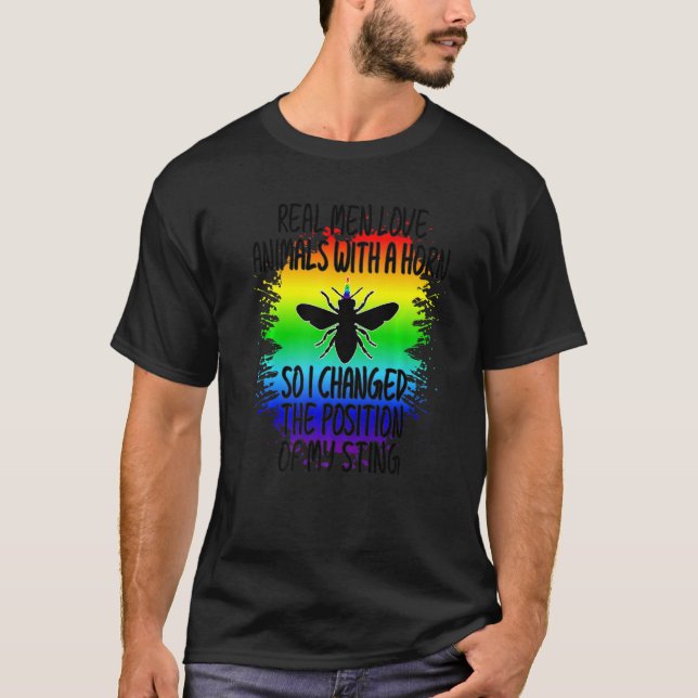 Camiseta Orgullosos hombres gay orgullo LGBTQ divertido api (Anverso)