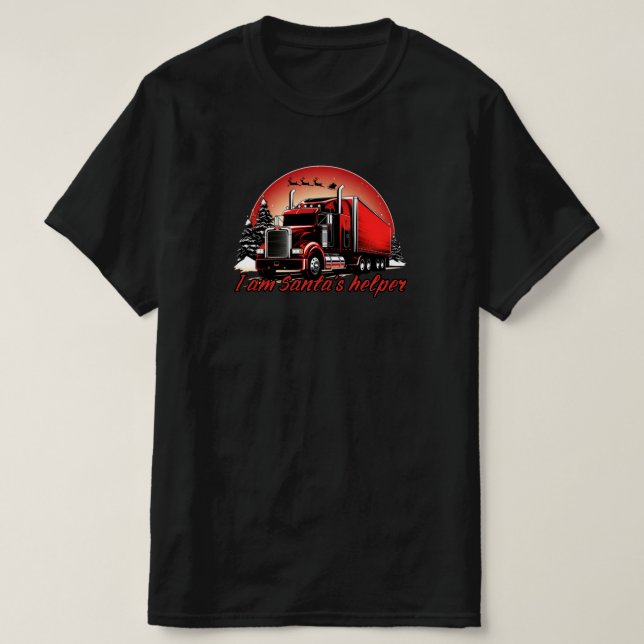 Camiseta Orgullosos Navidades de Helper Trucker de Santa (Diseño del anverso)