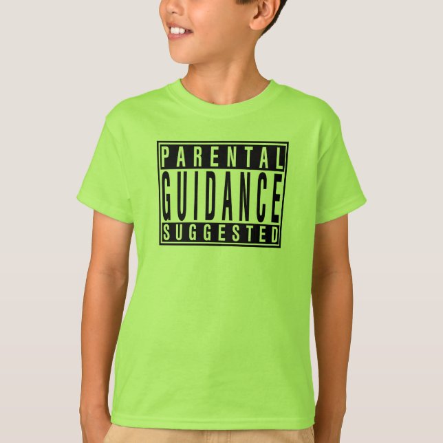 Camiseta Orientación parental sugiere niños graciosos neona (Anverso)