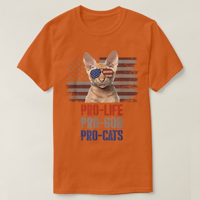 Camiseta Oriental Cat Pro Life Pro God Pro Dios Pro Cats Am (Diseño del anverso)