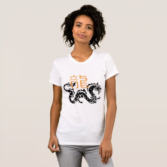 Camiseta Oriental del Dragón de Mujer Chic - Artís (Anverso completo)