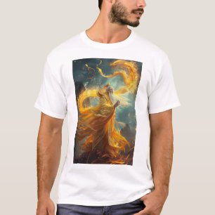 Camiseta oriental del Dragón Dorado de China para 
