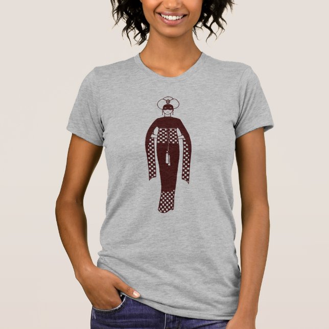 Camiseta Oriental Mujer Roja Oscura Turbán Turquía Art Nouv (Anverso)