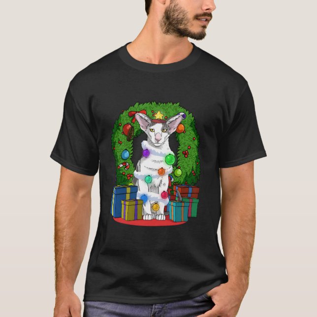 Camiseta Oriental Shorthair Cat Tree X-Mas Santa (Anverso)