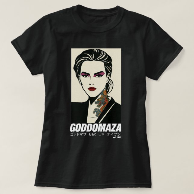 CAMISETA ORIENTE DE GODDOMAZA, 1985 PT. 2 MUJERES TEE NEGRO (Diseño del anverso)