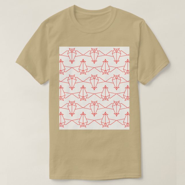 Camiseta Origami Bats Red on White (Diseño del anverso)