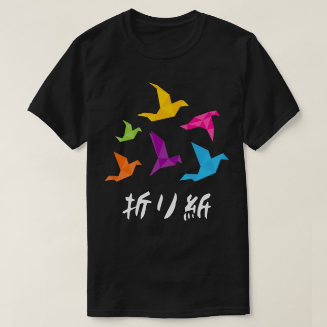 Camiseta Origami Crane Arte Japonés (Diseño del anverso)