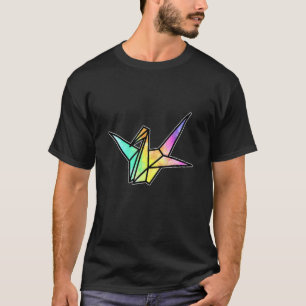 Camiseta Origami Crane Bird Papel plegable japonés