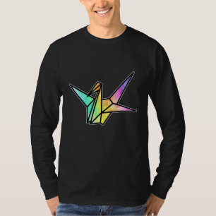 Camiseta Origami Crane Bird Papel plegable japonés
