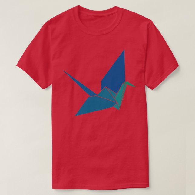 Camiseta Origami Crane Blue 4 (Diseño del anverso)