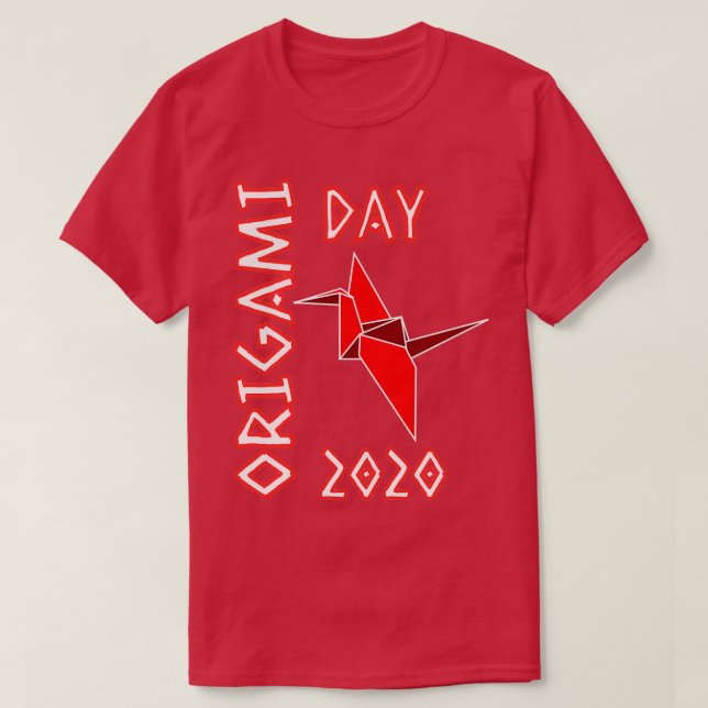 Camiseta Origami Day 2020 Red Crane (Diseño del anverso)