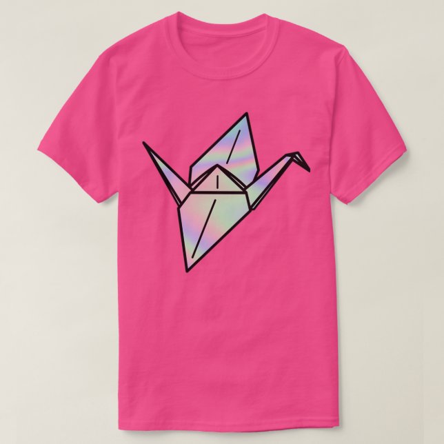 Camiseta origami de grúa holográfica (Diseño del anverso)