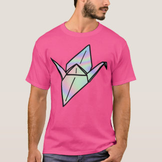 Camiseta origami de grúa holográfica