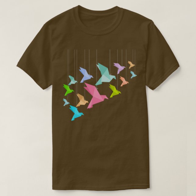 Camiseta origami de pájaro 1 (Diseño del anverso)