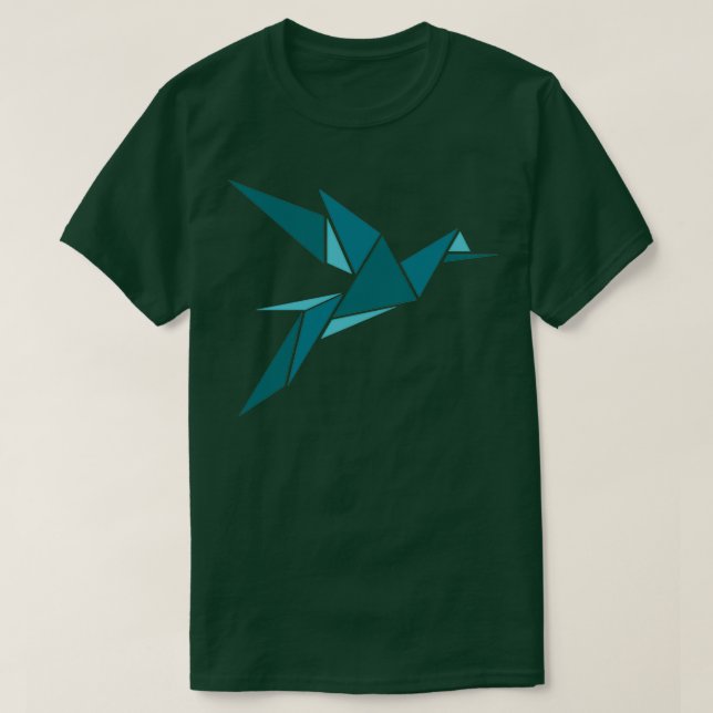 Camiseta Origami de pájaro 18 (Diseño del anverso)
