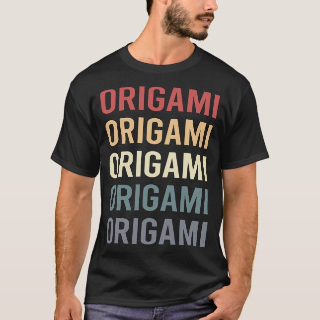 Camiseta Origami de Texto Retro (Anverso)
