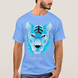 Camiseta Origami de tigre azul