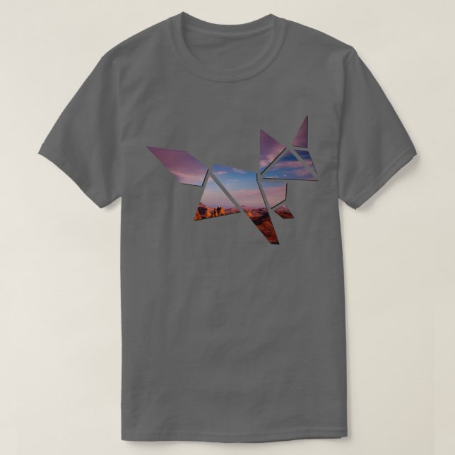 Camiseta origami de zorro 10 (Diseño del anverso)