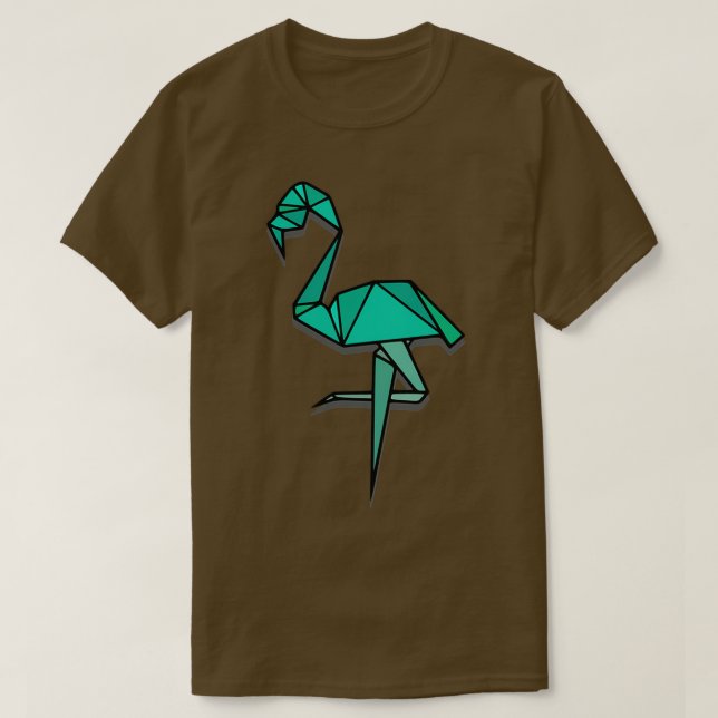 Camiseta Origami Flamingo Aqua Green (Diseño del anverso)