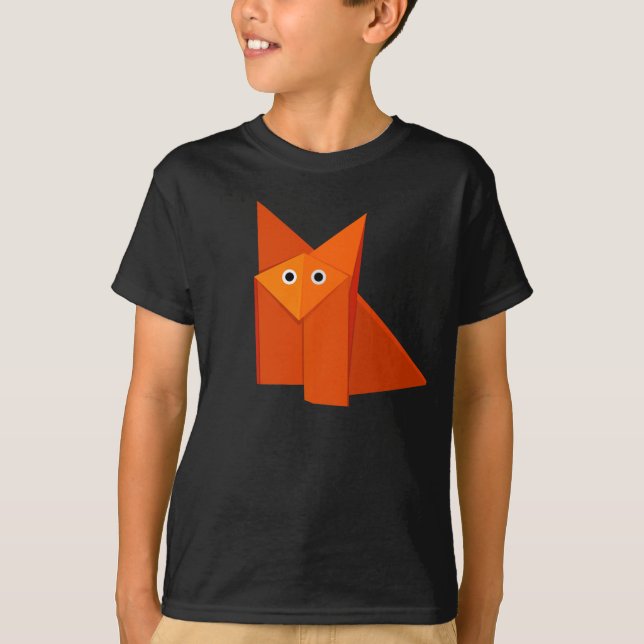 Camiseta Origami Fox Cute Animal Geométrico (Anverso)
