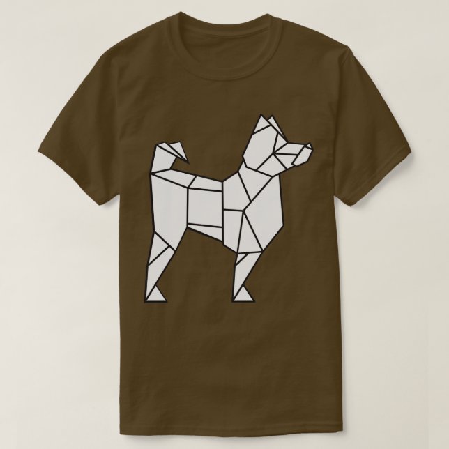 Camiseta Origami Husky Origami Dog arte de papel japonés (Diseño del anverso)