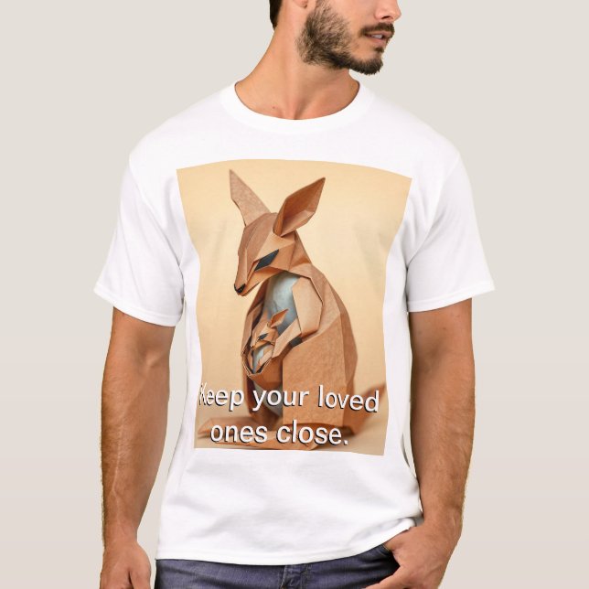Camiseta Origami Kangaroo y su Joey (Anverso)