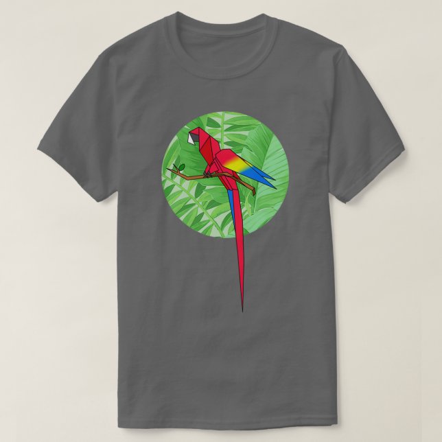 Camiseta Origami Macaw (Diseño del anverso)