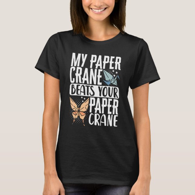 Camiseta Origami Master Paper plegable Crane Crane mi papel (Anverso)