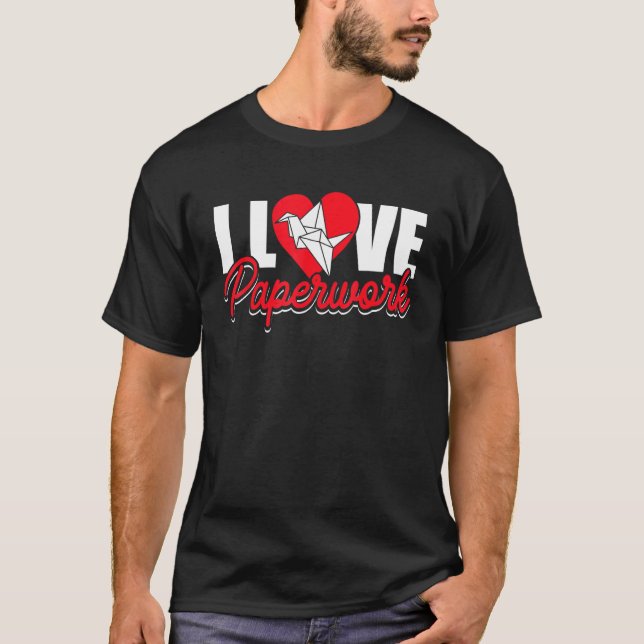 Camiseta Origami Master Paper plegable Crane I Love Pa (Anverso)