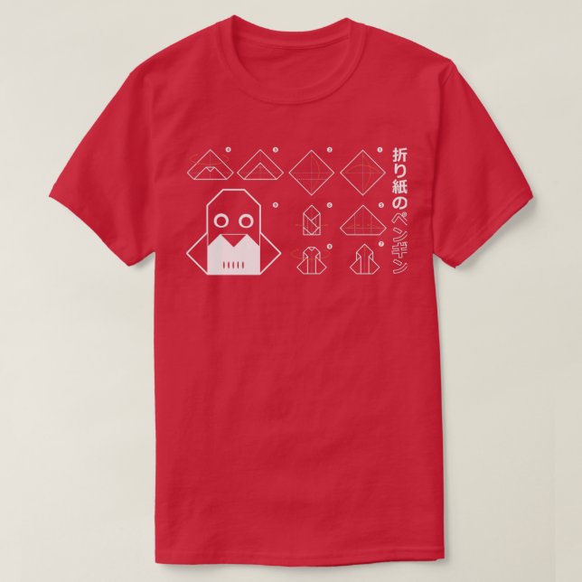 Camiseta Origami no pingüino (Diseño del anverso)