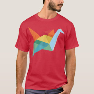 Camiseta Origami papel plegable grúa retro de la cultura ja