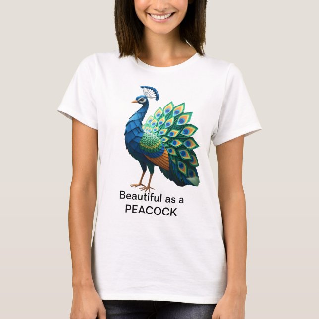 Camiseta Origami Peacock T-shirt women's (Anverso)