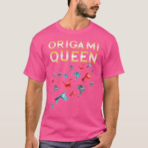 Camiseta Origami Queen Japan Paper mujeres de arte plegable
