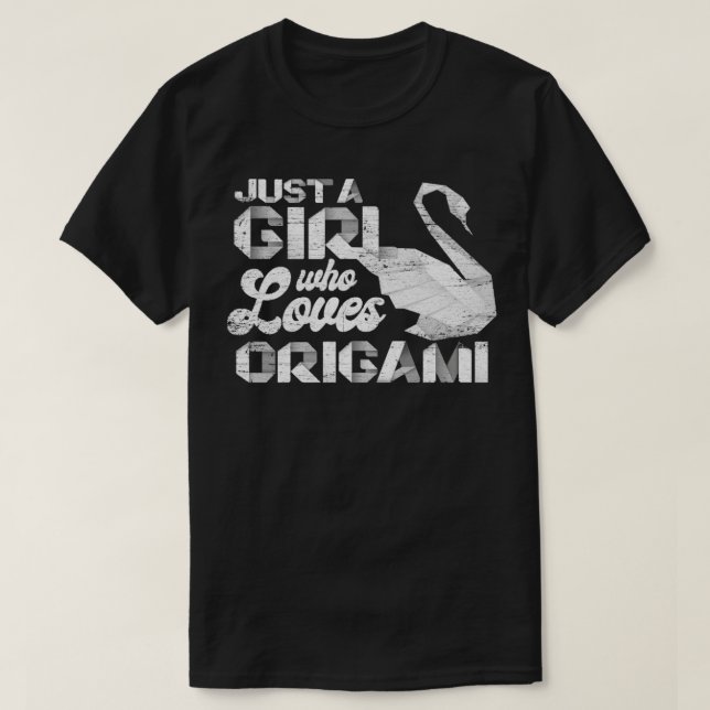 Camiseta Origami retro craft de papel de cisne (Diseño del anverso)
